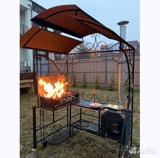 Мангал кованый с крышей