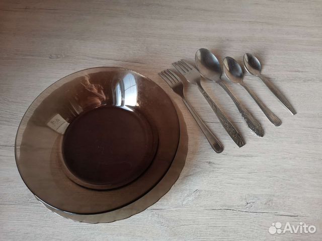 Посуда (тарелка плоская, тарелка глубокая, приборы