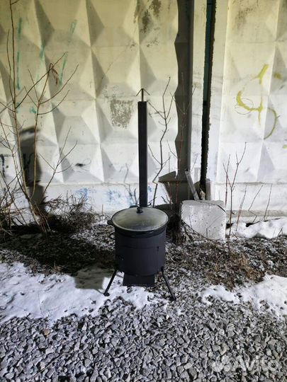 Комплект казан 22л, печь 3 мм с трубой, шумовка