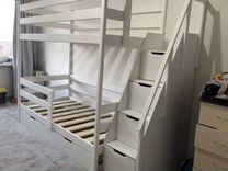 Двухъярусная кровать с лестницей комодом 200х80