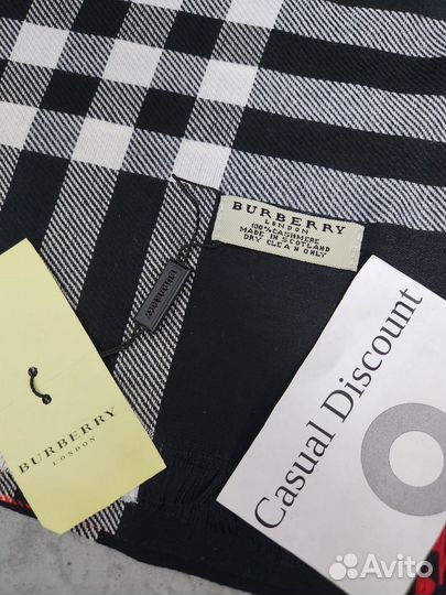 Шарф burberry с бирками и эмблемой чёрный