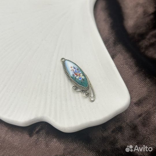 Советский винтажный кулон, ручная роспись