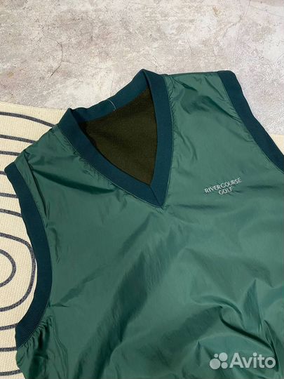 Винтажный нейлоновый жилет с флисовой подкладкой