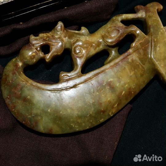 Нож ритуальный Тигр с жемчужиной/ зеленый Дракон