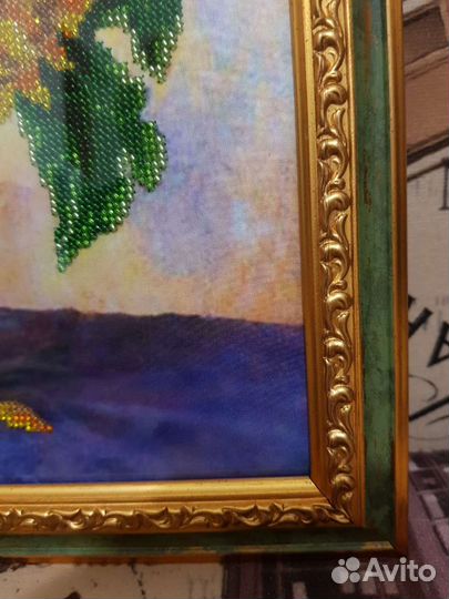 Картина из бисера Подсолнухи