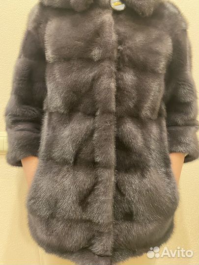 Шуба норковая с капюшоном