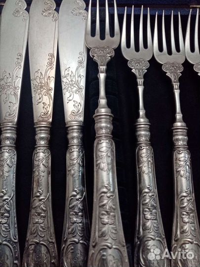 Набор серебро 84проба Густав Клингерт вилки ножи