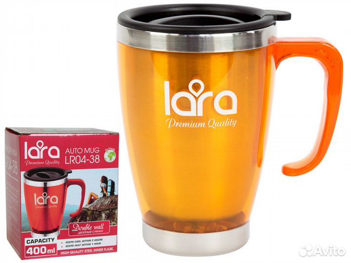 Термокружка lara 400мл двойные стенки LR04-38