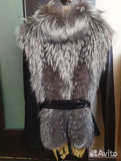 Меховая куртка жилетка из чернобурки