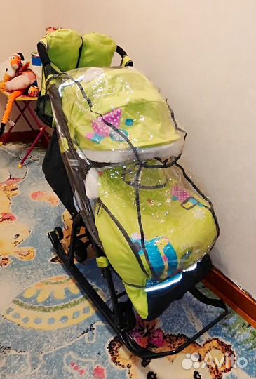 Санки коляска на колесах
