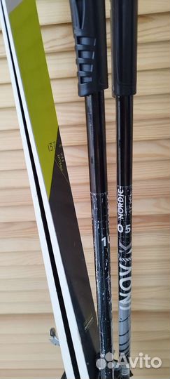 Лыжи детские с палками и ботинками размер 33-34