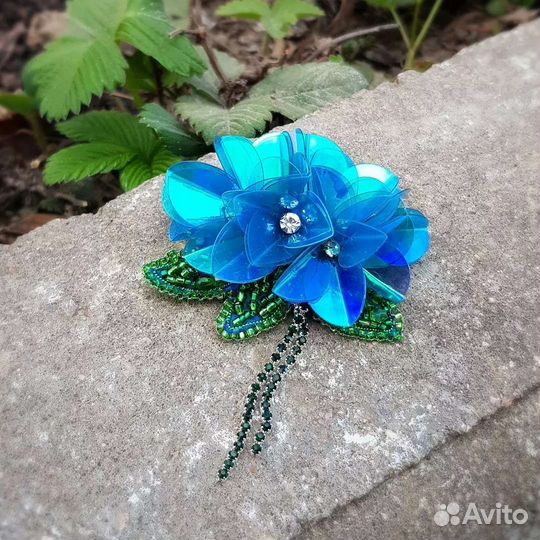 Гортензия. Брошка ручной работы