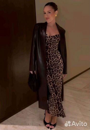 Вечернее платье леопардовая