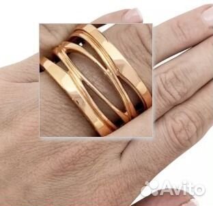 Золотое кольцо Bvlgari B.Zero1, размер 17.0