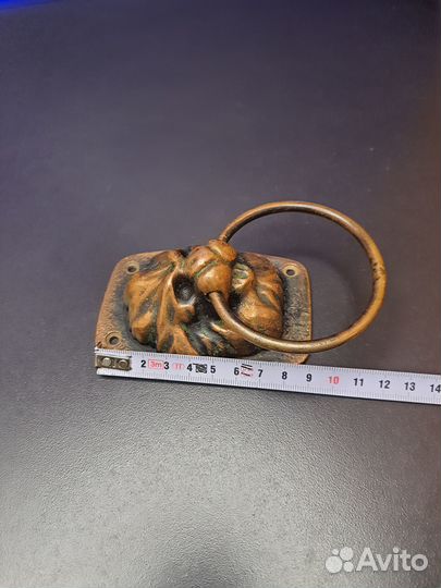 Винтажная бронзовая ручка Лев СССР