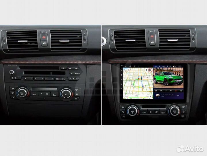 Магнитола android 4.32 BMW 1 E81 E87 manual A/C