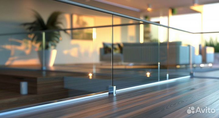 Лестничное ограждение из стекла