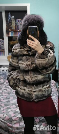 Шубка из меха кролика Рекс под шиншиллу