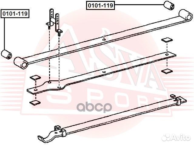 Сайлентблок задней рессоры febest 0101-119 asva