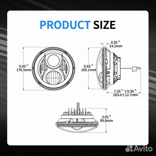 Светодиодная фара Aurora ALO-M-1B