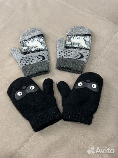 Варежки осень-зима на 2-4 года