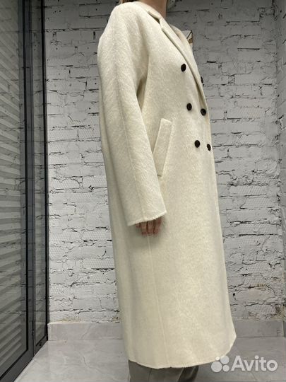 Пальто шерстяное белое