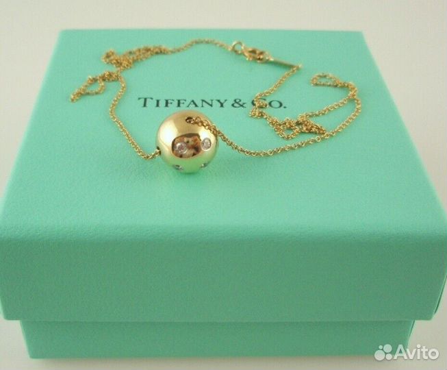 Подвеска Tiffany, золотой шар с бриллиантами