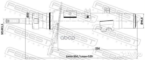 Амортизатор передний левый gas.twin tube 25110