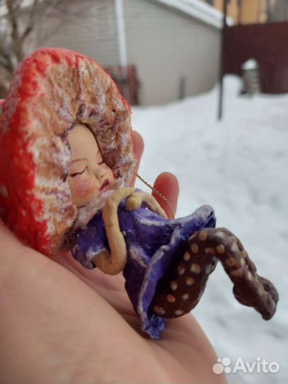 Ватные игрушки детки грибочки