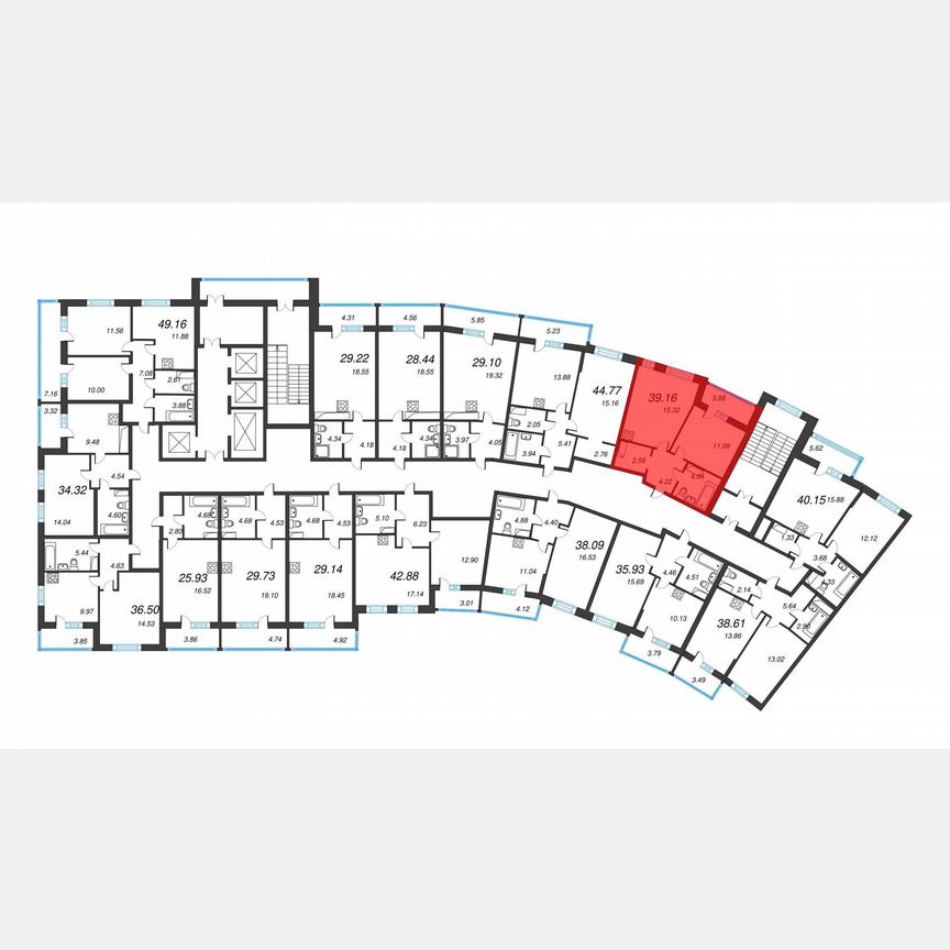 1-к. квартира, 41,1 м², 10/22 эт.