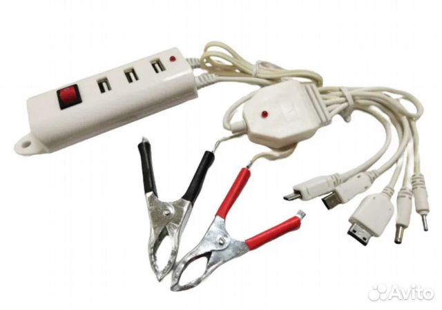 Зарядка универсальная Usb с зажимами для акб