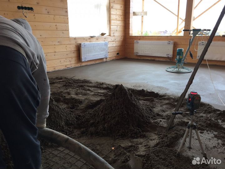 Полусухая стяжка пола за 1 день