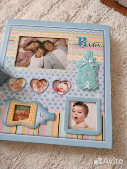 Фотоальбом большой,детский, голубой