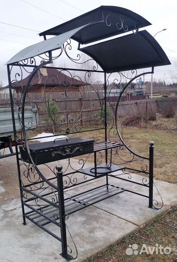 Мангал с печью под казан