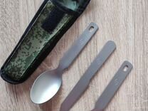 Ложка титановая, вилка, нож набор 3 предмета