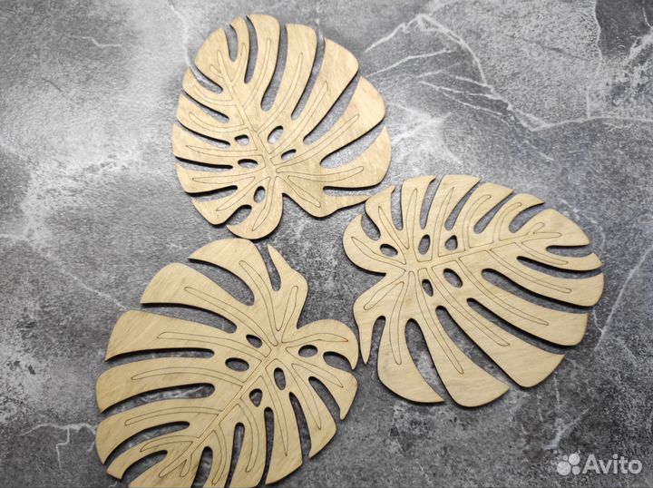 Набор подставок под горячее Монстера