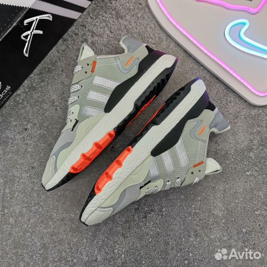 Кроссовки Adidas Nite Jogger Grey Orange