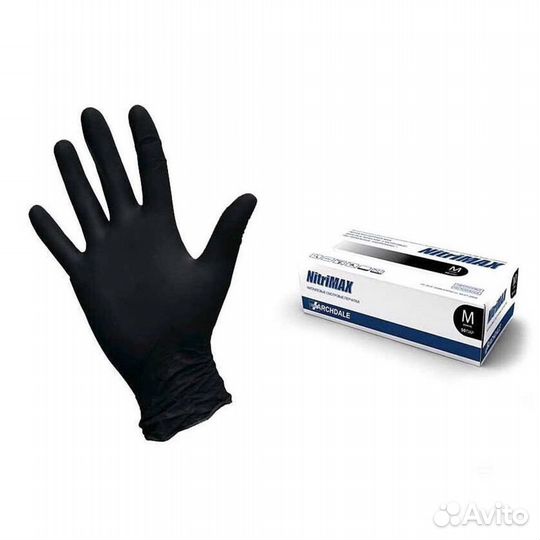 Перчатки нитриловые черные