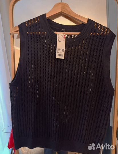Uniqlo вязаный топ безрукавка