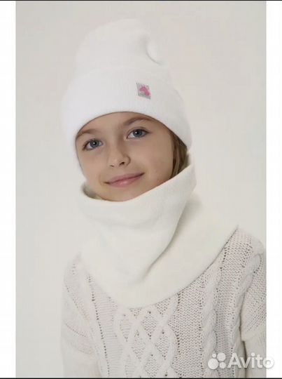 Зимние шапки со снудом для девочек и малтьчиков