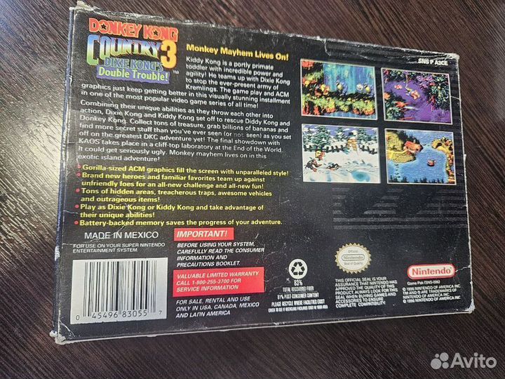 Картридж Donkey Kong Country 3 snes PAL