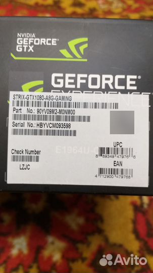 Видеокарта Asus Rog Strix Gtx 1080 8gb