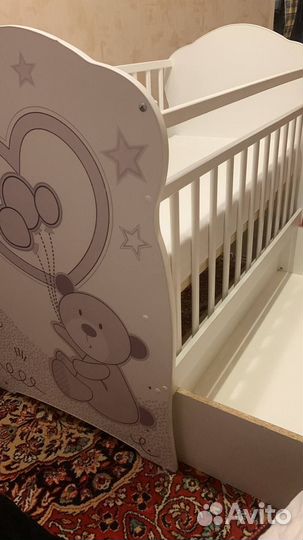 Детская кроватка вдк toby, маятник/ящик + матрас