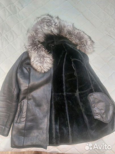 Дубленка натуральная женская 46 48 черная