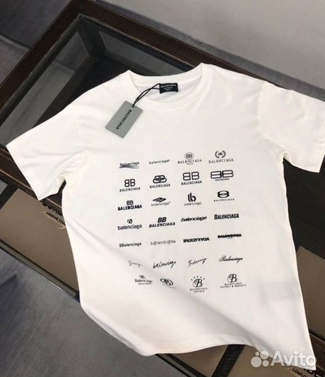 Футболка Balenciaga Archives Logos Белая