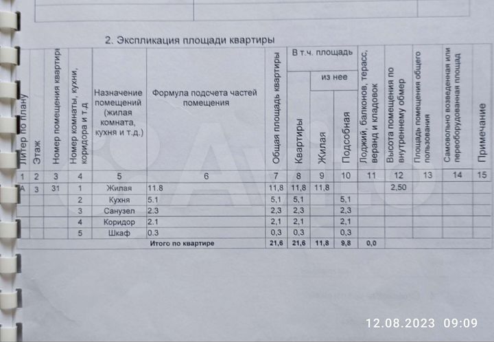 1-к. квартира, 21,6 м², 3/5 эт.