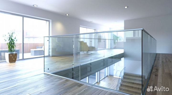 Лестничные перила из стекла