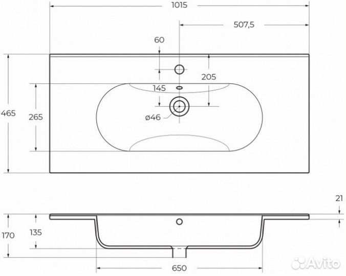 Мебель для ванной BelBagno Kraft-1000-LOV-1000-LVB Pino Pasadena