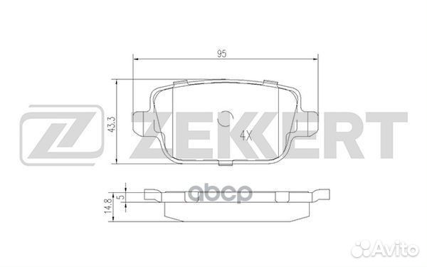 Колодки торм. диск. задн. Ford Focus II 05- Ga