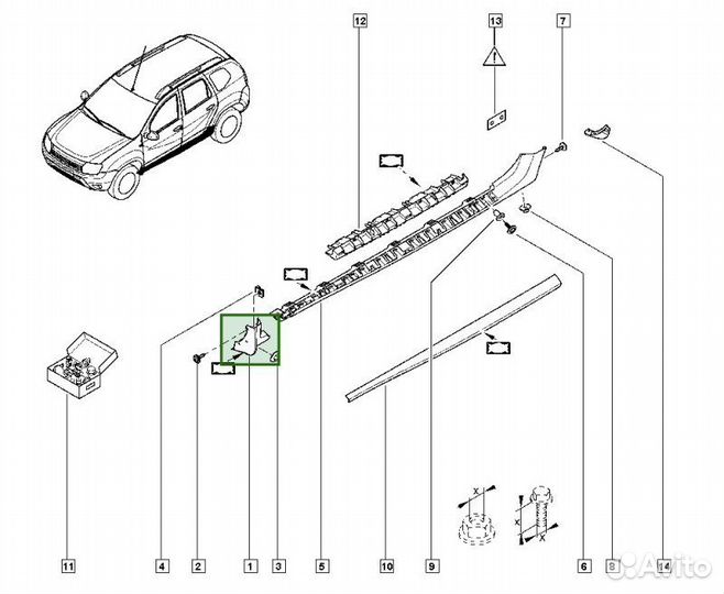 Брызговик Renault Duster F4R 2012